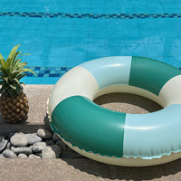 Anneau de natation rayé épaissi anneaux de natation gonflables équipement portable en PVC avec anneaux d'aisselle pour enfants et adultes