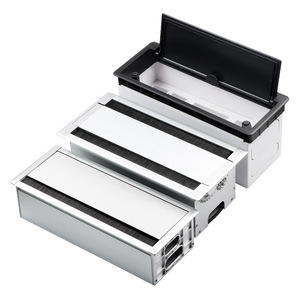 Canaux de câblage en alliage d'aluminium pour bureau avec tampon anti-poussière dissimulé sous le bureau pour usage commercial - Product Image 3