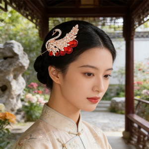 Broche de luxe tendance en strass de cristal avec pince à foulard en perles, épingle anti-exposition pour robe, châle et bijoux de décoration pour femme - Product Image 5