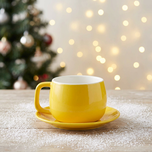 Tasse à café et soucoupe en porcelaine minimaliste de 12 oz, résistantes à la chaleur, personnalisables avec logo, en gros pour hôtels et restaurants, idéales pour la rentrée scolaire - Product Image 6