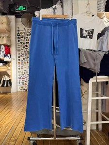 <span class=keywords><strong>Pantaloni</strong></span> Sportivi BM Fashion a Vita Alta Elasticizzata, Blu con Risvolto, Vestibilità Regolare, Gamba Larga Vintage, Asciugatura Rapida per Donne - Product Image 1