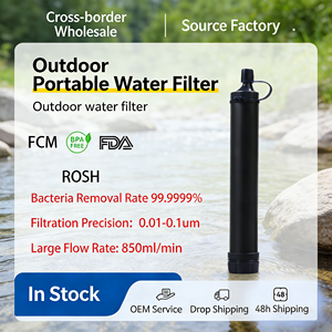 مجموعة أدوات البقاء على قيد الحياة للتخييم والمشي لمسافات طويلة في الهواء الطلق، فلتر مياه بنسبة نقاء 99.99%، معدات طوارئ، قش ترشيح المياه الشخصي - Product Image 2