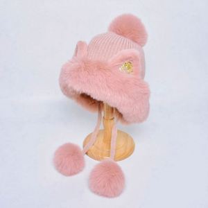 Wholesale Cartoon Cute Cat Ear Pom Pom Acrylic Winter <b>Hat</b> <b>for</b> Unisex Outdoor Beach Warm Windproof Knitted Image <b>Hat</b> - Product Image 5