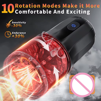 Entraîneur de désensibilisation intime masculin rotatif en silicone souple, 10 modes de vibration, étanche, rechargeable par USB, massage
