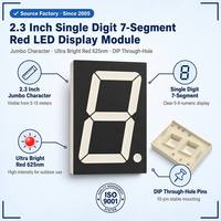 Afficheur LED professionnel à 7 segments, 1 chiffre, 1,8 pouce, lumière rouge ultra-lumineuse, module numérique unique pour grandes horloges numériques