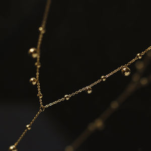 Joolim takı 18K altın kaplama paslanmaz çelik Y püskül uydu boncuk kolye Dainty Trendy partiler hediyeler yıldönümleri - Product Image 5