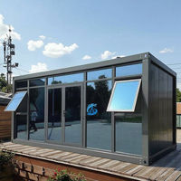 Conteneur modulaire préfabriqué de 20 pieds, détachable, en acier, panneau sandwich, bar, bureau, café, cabine, mini-maison