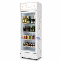 Congélateur rapide à air LED personnalisable à double température pour bière, armoire de réfrigération avec verre trempé incurvé