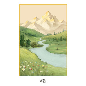 ภาพวาดสีน้ำมันบนผ้าใบติดกรอบ ภาพวิวทิวทัศน์ กรอบสีดำ อะลูมิเนียมอัลลอยด์ งานแฮนด์เมด สำหรับตกแต่งห้องนั่งเล่น - Product Image 5