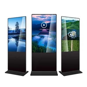 Gran oferta, soporte de suelo de 55 pulgadas, pantallas de señalización Digital, kiosco de pantalla táctil Android FHD LCD, reproductores de pantalla de tótem de publicidad inteligente