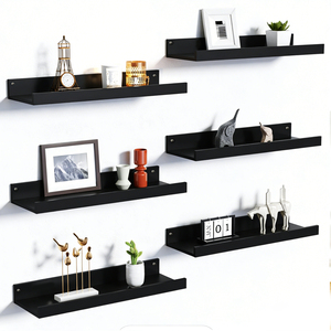 Étagère murale flottante en acrylique transparent noir en forme de L, personnalisable, étanche, pour salle de bain, bureau à domicile et rangement mural moderne - Product Image 4