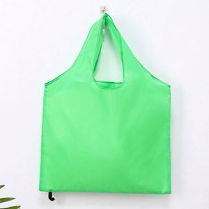 Sac de rangement portable personnalisé en polyester, pliable avec bandoulière, sac de courses réutilisable pour supermarché, pas cher - Product Image 1