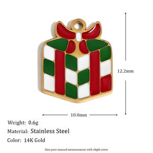 Creatieve Schattige Rendieren Sneeuwpop Email Hanger Roestvrij Staal Kerstman Charme Kerstcadeau Waterdichte Sieraden Accessoire - Product Image 6