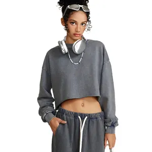 공급 업체 완전한 비 브랜드 후드 여성 없음 브랜드 이름 컬러 블록 베트남용 로고가없는 크레 넥 스웨터