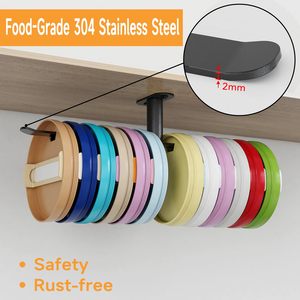 Organisateur de couvercles de gobelets en acier inoxydable à fixer sous l'armoire, support pour couvercles de tasses Yeti/Stanley/Simple Modern - Product Image 5