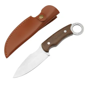 Couteau d'escalade extérieur HT-8855 couteau de chasse fait main de survie droite en acier inoxydable