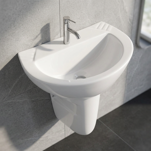 Juego de Lavabo con Pedestal Completo de Cerámica Premium Estilo Indio, Elegante Lavabo de Pie para Baño - Product Image 2