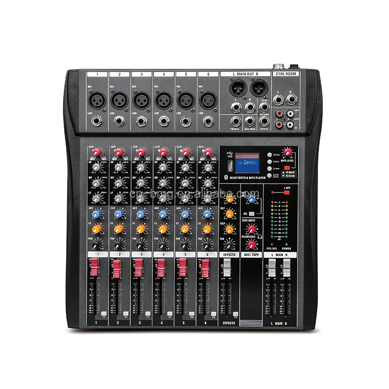 Professional 6 Channel audio Mixer Console Audio with Blueteeth USB MP3 mixer sound controller