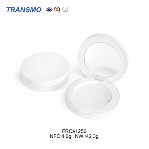 Minimalist Circular Refillable Beauty Powder Holder Attached <b>Mirror</b> Recyclable <b>Plastic</b> Cosmetic Vessel - Product Image 5