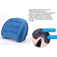 Oreiller de voyage gonflable léger et portable en TPU avec pompe intégrée et sac de transport pour le camping en plein air, le bureau et le soutien du cou