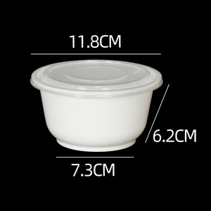 Disposable Takeaway Bowls Round 11.8Cm Diameter 500-400Ml Microwaveable Plastic <b>Containers</b> For Travel - Product Image 1