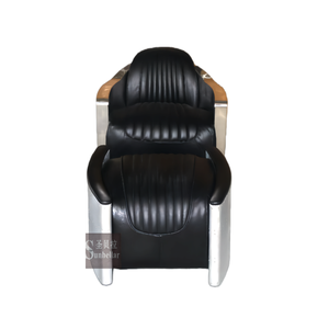 <span class=keywords><strong>Silla</strong></span> de Cuero Negro para Bañera de Aviador, Sofá de Cohete de Cuero Real, Remaches Industriales para Oficina en Casa o Dormitorio de Ocio - Product Image 2