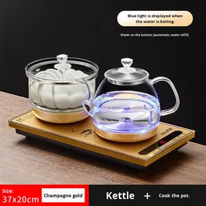 Полностью автоматический стеклянный электрический чайник, чайный пивовар со встроенным чайным столиком, индукционный чайный котел - Product Image 6