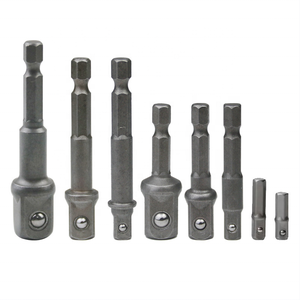 Kit d'adaptateurs hexagonaux vers carrés 1/4" 3/8" 1/2" en acier CR-V, convertisseur de douilles pour perceuse, à ressort, pour clé à chocs pneumatique - Product Image 1