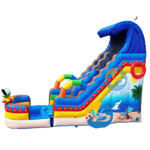 Château gonflable aquatique commercial Penguin Under the Sea avec toboggan, piscine à jets d'eau et souffleur - Product Image 4