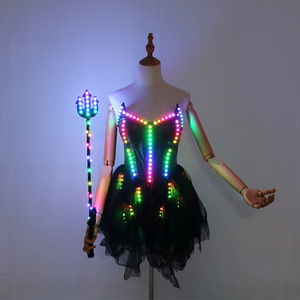 Lumière LED Luminous Exotic Dancewear <span class=keywords><strong>Ballet</strong></span> Skirt magic staff Dancewear Lingerie Sexy Stripper Outfits Girls Wedding Party Dress - Product Image 5