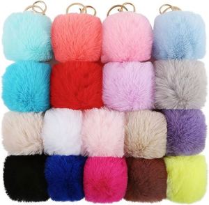 Porte-clés Pompon en Gros, Multicolore, Pelucheux, Boule de Fourrure Synthétique de 8 cm, Porte-clés Pompon en Fausse Fourrure de Lapin - Product Image 2