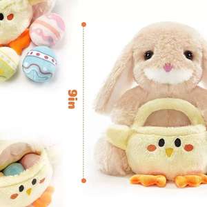 ตะกร้ากระต่ายอีสเตอร์ ตุ๊กตากระต่ายน่ารัก ของเล่นสัตว์ กระเป๋าใส่ของขวัญเทศกาลอีสเตอร์ สำหรับเด็ก - Product Image 5