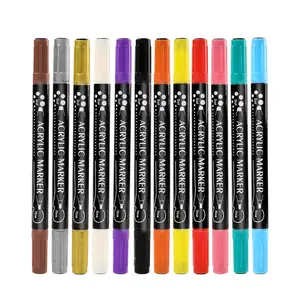 36 Vibrant Colors Dual Tip Permanent Acrylic Paint Marker Pens Double Art Point Art Markers For Graffiti Drawing Coloring