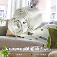 Ruban de rideau à œillets S-Fold à plis longs modernes de haute qualité en polyester durable et écologique, longueur personnalisable pour fenêtres