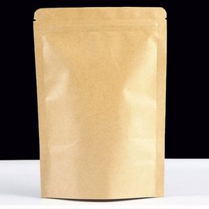 Natuurlijke recyclebare kraftpapieren voedselzak met hersluitbare rits, milieuvriendelijke stand-up pouch voor koffie, flexo bedrukt, op maat gemaakte verpakking - Product Image 2