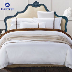 Luxe Blanc <span class=keywords><strong>Percale</strong></span> Draps pour L'exportation, t300 Solide Teint <span class=keywords><strong>Coton</strong></span> Plaine Blanc Hôtel Draps <span class=keywords><strong>de</strong></span> Lit - Product Image 3
