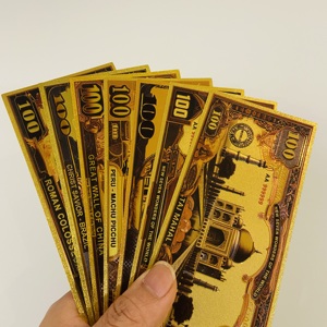 ธนบัตรสะสมแบบกำหนดเอง ภาพจำลองเจ็ดสิ่งมหัศจรรย์ของโลก ธนบัตรพลาสติกเคลือบทองคำ 24k  แผ่นทองคำเปลว - Product Image 5