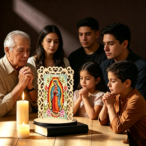 Statuette in <span class=keywords><strong>Legno</strong></span> della Madonna di Guadalupe Cornici con Immagini della Vergine di Guadalupe Bomboniere per Battesimo <span class=keywords><strong>Centrotavola</strong></span> per Battesimo - Product Image 2