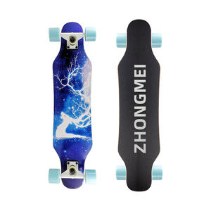 Zhongmei Pintail <b>Skateboard</b> 4 Wheels Durable Fashion Adult Longboard ZM-XWB3 - Product Image 1