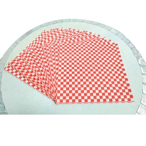 Carta addensata resistente all'olio e resistente al calore per imballaggi di hamburger colorata a scacchiera plaid da forno carta a prova di olio fritta - Product Image 1