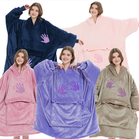 Couverture à capuche thermochromique surdimensionnée en polaire Sherpa, 100 % polyester, anti-boulochage, style animalier, pour usine