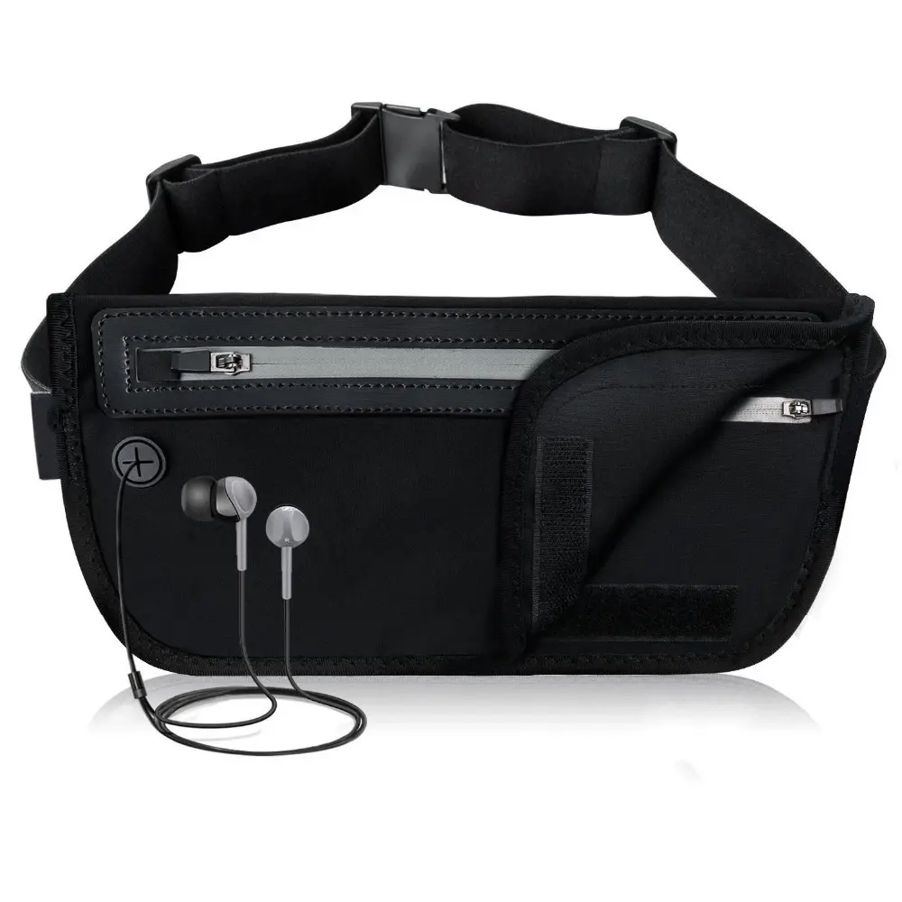 Hot Cakes Ultra Thin RFID Blocking Mobile Phone Bags Logo Printing Outdoor Sport Gym Travel Running Belt Bag Waist Bag