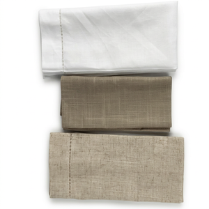 Serviettes en coton et lin rectangulaires modernes en gros, faites à la main, avec ourlet festonné, rouleau de coton réutilisable, pour mariage, fête, usage domestique - Product Image 1