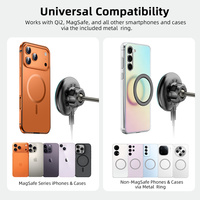 Soporte Magnético para Teléfono de Coche con Carga Inalámbrica de 25W, Soporte para Teléfono de Coche con Carga Rápida y Ventosa de Vacío, Compatible con iPhone