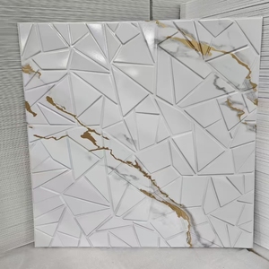 Geometrik Desenli 3D PVC İç Mekan Duvar Paneli Tasarımı Oturma Odası Kanepe TV Arka Plan Duvar Çıkartmaları Dekorasyonu - Product Image 3