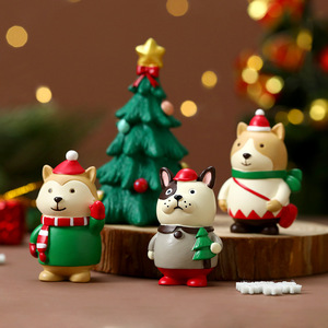 Christmas Figurine Set Resin Craft Decorations Indoor Living Room Santa Snowman Animal Ornaments - Product Image 2