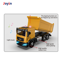 Camion benne jouet 28 cm en alliage métallique à friction avec benne basculante, phares, bruit de moteur et design de chantier
