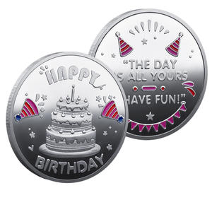 Pièce commémorative plaquée en métal bicolore, gravée, de collection, pour un 16e anniversaire, cadeau de vœux - Product Image 4