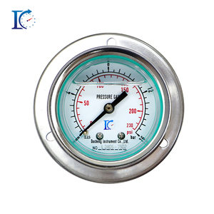 Volledig Roestvrijstalen Axiale Rand Hydraulische Manometer Schokbestendige Luchtolie Drukmeter - Product Image 1