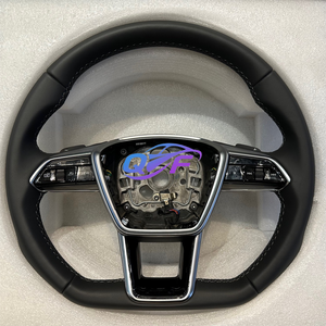 Avec bouton de démarrage <span class=keywords><strong>S</strong></span>-<span class=keywords><strong>Line</strong></span> Demi <span class=keywords><strong>volant</strong></span> en carbone Alcantara pour Audi Q8 SQ8 A3 A4 B9 A5 B8 A6 C7 A7 S3 S4 RS3 RS5 RS7 RS6 C8 - Product Image 6
